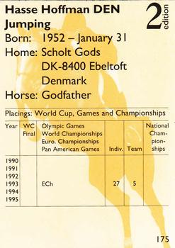 1995 Collect-A-Card Equestrian #175 Hasse Hoffman / Godfather Back